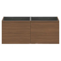 Meuble sous vasque suspendu effet noyer 4 tiroirs l.120 x H.48 x P.45 cm, GoodHome Levanna