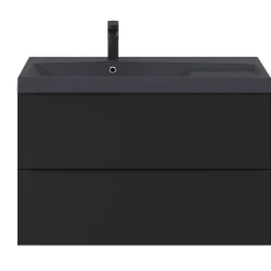 Meuble sous vasque suspendu noir mat l.100 x H.60 x P.45 cm, GoodHome Imandra