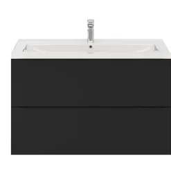 Meuble sous vasque suspendu noir mat l.100 x H.60 x P.45 cm, GoodHome Imandra