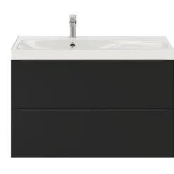 Meuble sous vasque suspendu noir mat l.100 x H.60 x P.45 cm, GoodHome Imandra