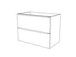 Meuble sous vasque suspendu gris brillant l.80 x H.60 x P.45 cm, GoodHome Imandra