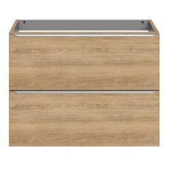 Meuble sous vasque suspendu faible profondeur effet chêne l.80 x H.60 x P.36 cm, GoodHome Imandra