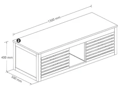 Meuble sous vasque suspendu en bois d'acacia - 130 cm - PENEBEL