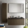 Meuble sous vasque suspendu placage noyer strié l.120 cm Pura