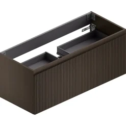 Meuble sous vasque suspendu placage noyer strié l.120 cm Pura