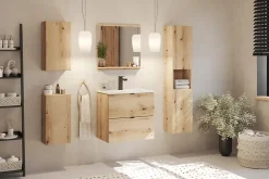 Meuble sous vasque suspendu 2 tiroirs NOVA OAK 50 CM