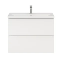 Meuble sous vasque suspendu faible profondeur blanc mat l.80 x H.60 x P.36 cm, GoodHome Imandra
