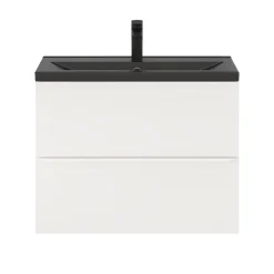 Meuble sous vasque suspendu faible profondeur blanc mat l.80 x H.60 x P.36 cm, GoodHome Imandra