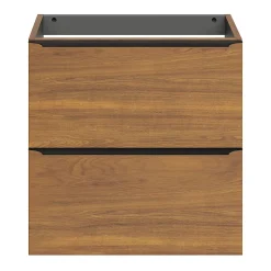 Meuble sous vasque suspendu faible profondeur effet noyer l.60 x H.60 x P.36 cm, GoodHome Imandra