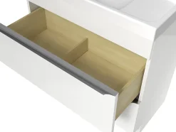 Meuble sous vasque suspendu blanc brillant l.80 x H.60 x P.45 cm, GoodHome Imandra
