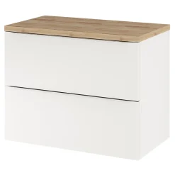Meuble sous vasque suspendu blanc brillant l.80 x H.60 x P.45 cm, GoodHome Imandra