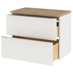 Meuble sous vasque suspendu blanc brillant l.80 x H.60 x P.45 cm, GoodHome Imandra
