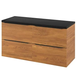 Meuble sous vasque suspendu effet noyer l.120 x H.60 x P.45 cm, GoodHome Imandra