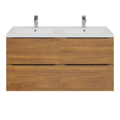 Meuble sous vasque suspendu effet noyer l.120 x H.60 x P.45 cm, GoodHome Imandra