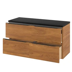 Meuble sous vasque suspendu effet noyer l.120 x H.60 x P.45 cm, GoodHome Imandra