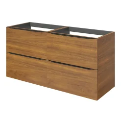 Meuble sous vasque suspendu effet noyer l.120 x H.60 x P.45 cm, GoodHome Imandra