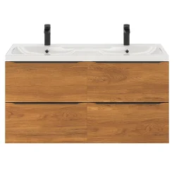 Meuble sous vasque suspendu effet noyer l.120 x H.60 x P.45 cm, GoodHome Imandra