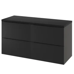 Meuble sous vasque suspendu noir mat l.120 x H.60 x P.45 cm, GoodHome Imandra
