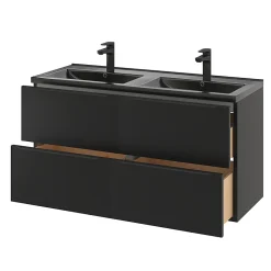 Meuble sous vasque suspendu noir mat l.120 x H.60 x P.45 cm, GoodHome Imandra