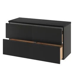 Meuble sous vasque suspendu noir mat l.120 x H.60 x P.45 cm, GoodHome Imandra