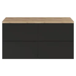 Meuble sous vasque suspendu noir mat l.120 x H.60 x P.45 cm, GoodHome Imandra