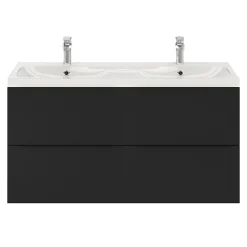 Meuble sous vasque suspendu noir mat l.120 x H.60 x P.45 cm, GoodHome Imandra