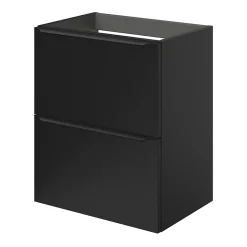 Meuble sous vasque suspendu faible profondeur noir mat l.50 x H.60 x P.36 cm, GoodHome Imandra