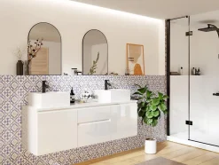 Meuble sous vasque suspendu - Blanc - 150 cm - JIMENA II