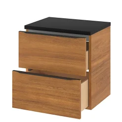 Meuble sous vasque suspendu effet noyer l.60 x H.60 x P.45 cm, GoodHome Imandra