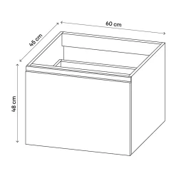 Meuble sous vasque suspendu effet noyer 2 tiroirs l.60 x H.48 x P.45 cm Levanna