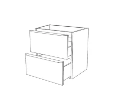 Meuble sous vasque suspendu gris brillant l.60 x H.60 x P.45 cm, GoodHome Imandra