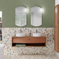 Meuble sous vasque suspendu terracotta mat 1 tiroir l.140 x H.40 x P.50 cm, Decotec Havana