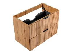 Meuble sous vasque suspendu strié - Naturel clair - L80 cm - ZEVARA