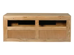 Meuble sous vasque suspendu en teck clair - 2 tiroirs - 115 cm - BIMBING