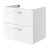 Meuble sous vasque suspendu blanc brillant l.60 x H.55 x P.45 cm, Opah