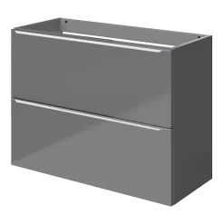 Meuble sous vasque suspendu faible profondeur gris brillant l.80 x H.60 x P.36 cm, GoodHome Imandra