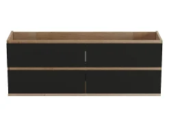 Meuble sous vasque suspendu - Coloris naturel clair et noir - 150 cm - SABURI