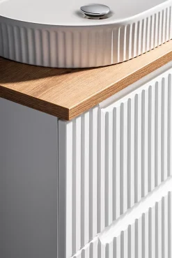 Meuble sous vasque suspendu 2 tiroirs NOVA BLANC 80 CM