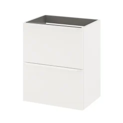 Meuble sous vasque suspendu faible profondeur blanc mat l.50 x H.60 x P.36 cm, GoodHome Imandra
