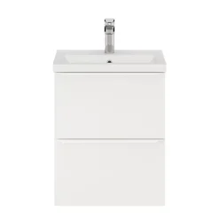 Meuble sous vasque suspendu faible profondeur blanc mat l.50 x H.60 x P.36 cm, GoodHome Imandra