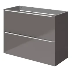 Meuble sous vasque suspendu faible profondeur gris taupe brillant l.80 x H.60 x P.36 cm, GoodHome Imandra