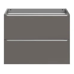 Meuble sous vasque suspendu faible profondeur gris taupe brillant l.80 x H.60 x P.36 cm, GoodHome Imandra
