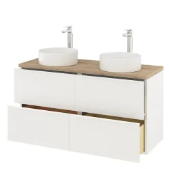 Meuble sous vasque suspendu blanc mat l.120 x H.60 x P.45 cm, GoodHome Imandra
