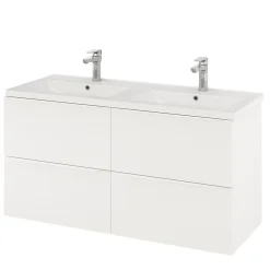 Meuble sous vasque suspendu blanc mat l.120 x H.60 x P.45 cm, GoodHome Imandra