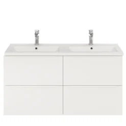 Meuble sous vasque suspendu blanc mat l.120 x H.60 x P.45 cm, GoodHome Imandra
