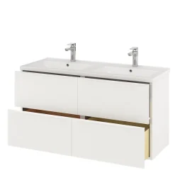 Meuble sous vasque suspendu blanc mat l.120 x H.60 x P.45 cm, GoodHome Imandra