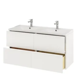 Meuble sous vasque suspendu blanc mat l.120 x H.60 x P.45 cm, GoodHome Imandra