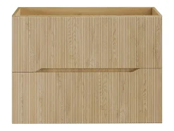 Meuble sous vasque suspendu strié - Naturel clair - L80 cm - ORISO