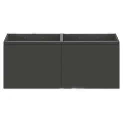 Meuble sous vasque suspendu gris anthracite mat 4 tiroirs l.120 x H.48 x P.45 cm, GoodHome Levanna