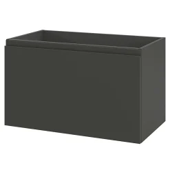 Meuble sous vasque suspendu gris anthracite mat 2 tiroirs l.80 x H.48 x P.45 cm Levanna